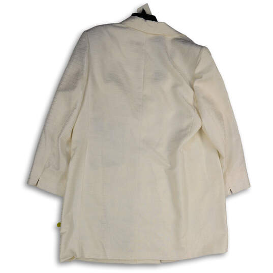 Womens White Notch Lapel Long Sleeve Three Button Blazer Size 20W image number 2