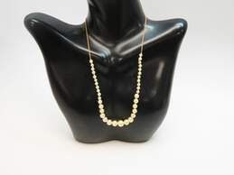 14K Yellow Gold Graduated Pearl Necklace 6.8g