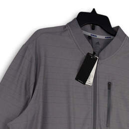 NWT Mens Gray Long Casual Sleeve Band Collar Full-Zip Jacket Size 2XL alternative image