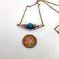 Designer Swarovski Gold-Tone Link Chain Crystal Beads Charm Necklace image number 2