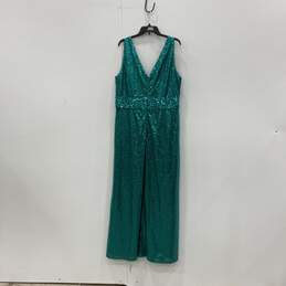 NWT Kate Kasin Womens Turquoise Sequin V-Neck Sleeveless Back Zip Maxi Dress alternative image