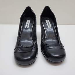 Steve Madden Glorify Black Leather Heels Sz 7.5M alternative image