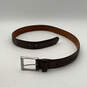 Mens Brown Leather Adjustable Single Tongue Buckle Waist Belt Size 34 image number 1