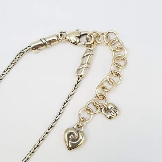 Brighton Silver Tone W/Cascading Faux Pearls On 15 In Necklace W/Bag 22.8g image number 3