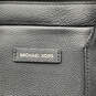 Womens Black Leather Detachable Strap Double Handle Laptop Bag image number 5