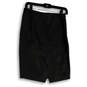 Womens Black Flat Front Elastic Waist Back Zip Short Wrap Skirt Size 0 image number 2
