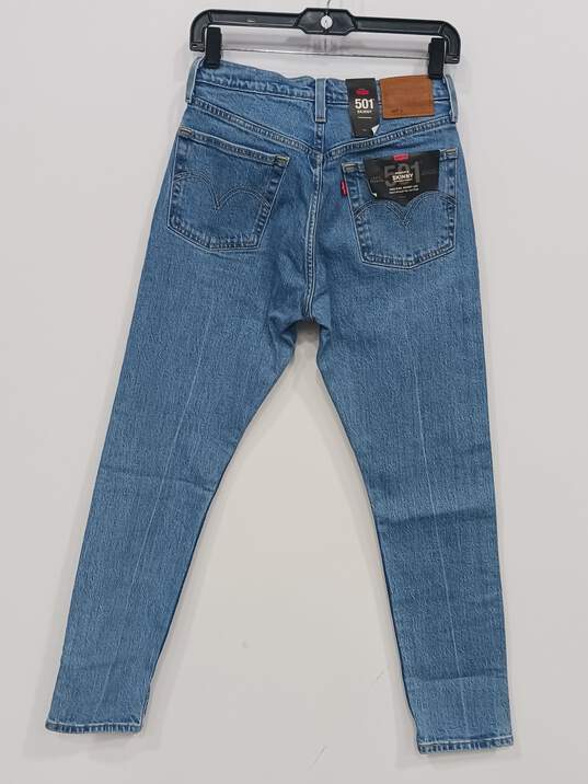 Levi's Women's 501 Blue High Rise Skinny Leg Jeans Size S 26 x 28 with Tags image number 2