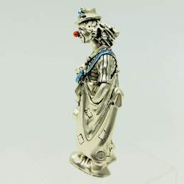 Marcello Giorgio Silver Laminate Clown w/ Fiddle Figurine 5 Inch Made In Italy alternative image