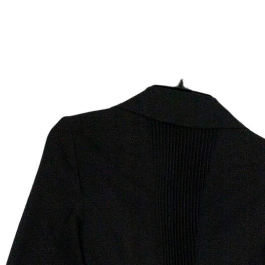 Womens Black Long Sleeve Pleated Collared Button Front Blazer Size 0 image number 4