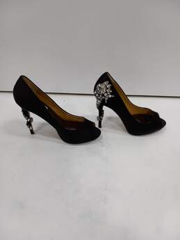 Badgley Mischka Rhinestone Black Heels Size 7.5