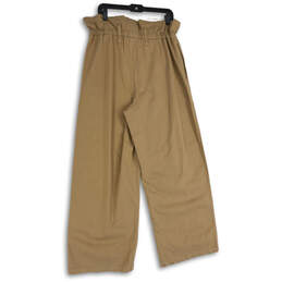 NWT Womens Tan Flat Front Slash Pocket Wide Leg Cropped Pants Size 12 alternative image