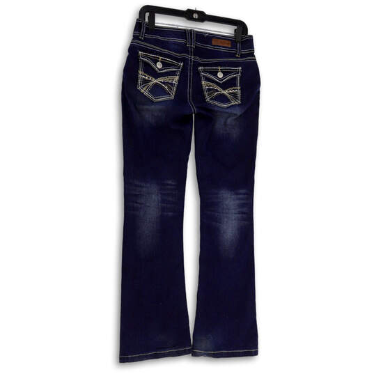 Womens Blue Medium Wash Pockets Regular Fit Denim Bootcut Jeans Size 5 image number 2