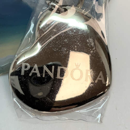 Designer Pandora Sterling Silver Heart Shape Key Chain With Brush And Box image number 4