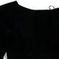 NWT Womens Black Long Sleeve Knot Front Back Zip Blouse Top Size Medium image number 4