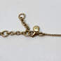 Designer J.Crew Gold-Tone Gray Leather Tassel Lobster Clasp Chain Necklace image number 5