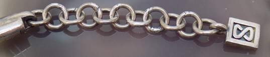 925 Sterling Silver Panel Bar Leather Bracelet & Serpentine Star Ring 28.3g image number 4
