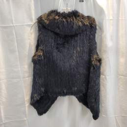 La Fiorentina Black Rabbit Fur Vest Jacket No Size alternative image