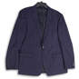 Mens Navy Blue Notch Lapel Long Sleeve Flap Pocket Two Button Blazer Size 44R image number 1