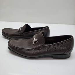 Salvatore Ferragamo Brown Pebble Leather Horsebit Loafers Sz 8.5 AUTHENTICATED alternative image