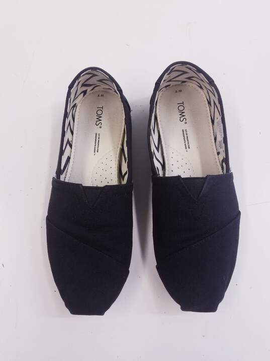 TOMS Alpargata Black Canvas Slip Shoes Women's Size 7 image number 6