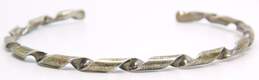 (G) Artisan 925 Faux Abalone Geometric Earrings & Twisted Cuff Bracelet 16.9g alternative image