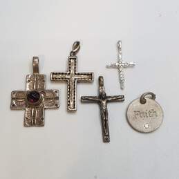 Sterling Silver Crucifix Cross Pendant Bundle 5pcs 15.6g