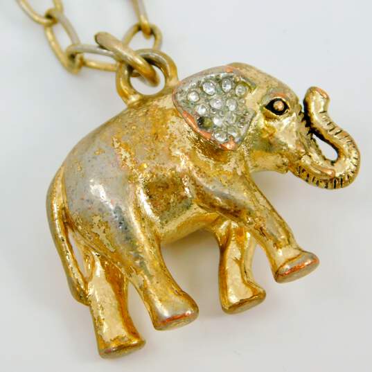 J Crew, Lucky Brand, Stella & Dot Brass Tone Elephant Jewelry 72.9g image number 8