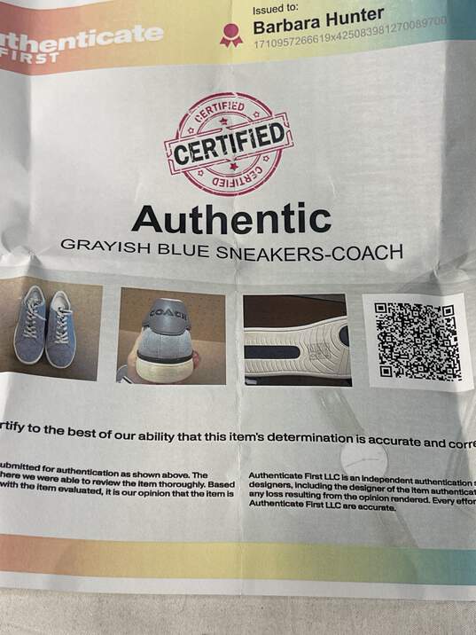 Certified Authentic Coach Steel Gray Sneakers 8.5D image number 7