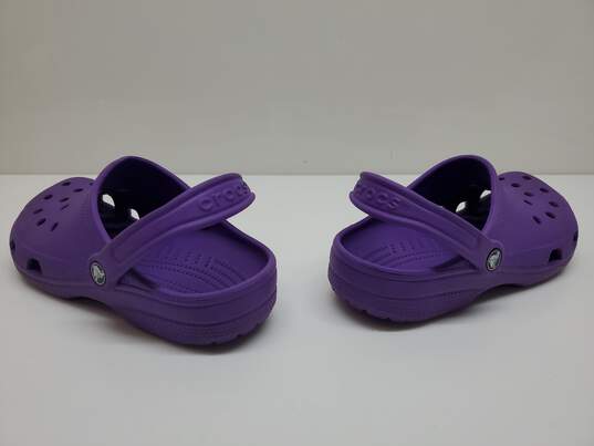 Unisex Crocs Purple Platform Sandals Clogs Sz Mn 6 / Wm 8 image number 2