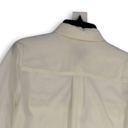 NWT Womens White Collared Long Sleeve Button-Up Shirt Size 1 (us size 8/10) image number 4