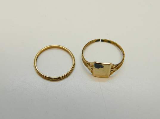 Vintage 10K Yellow Gold Child Size Rings- For Repair 1.3g image number 1