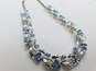 Vintage Lisner Blue Icy Rhinestone & Silver Tone Clip-On Earrings & Necklace 72.5g image number 2