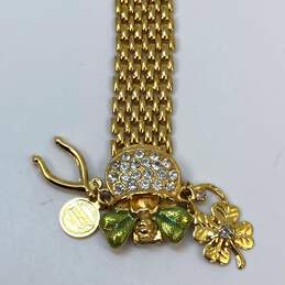 Designer Kirks Folly Gold-Tone Rhinestone Pot Of Gold Irish Fairy Chain Bracelet alternative image