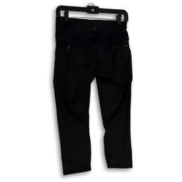 Womens Black Elastic Waist Zipper Pocket Pull-On Cropped Leggings Size S alternative image