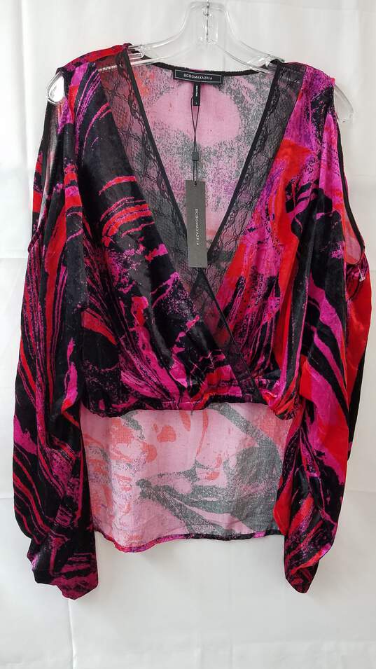 BCBGMAXAZRIA Stylish Blouse Black/Red/Pink Size L image number 1