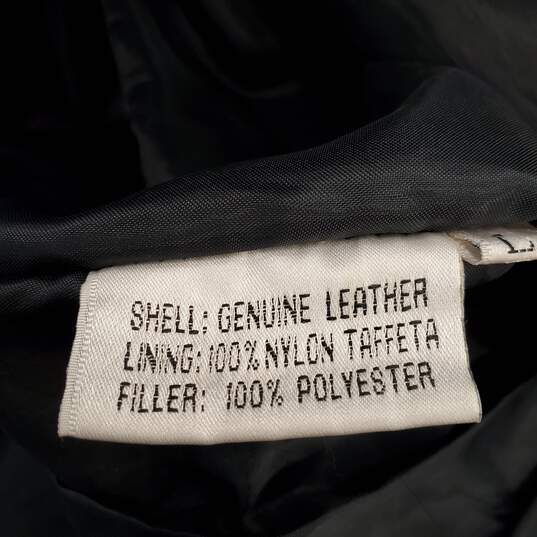 Winlit Women Black Vintage Leather Trench Coat L image number 4