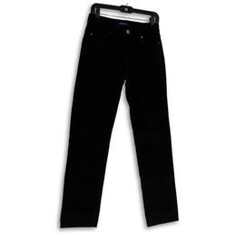 Womens Black Dark Wash Pockets Stretch Denim Straight Leg Jeans Size 6