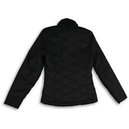 Womens Black Long Sleeve Mock Neck Full-Zip Quilted Jacket Size XS alternative image