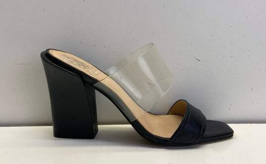Vince Camuto Felima Leather Transparent Strap Heels Black 9 image number 1