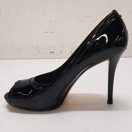 Stuart Weitzman Patent Peep Toe Heels Black 9 alternative image