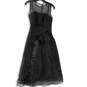 Womens Black Shimmer Sleeveless Round Neck A-Line Dress Size 10 image number 1