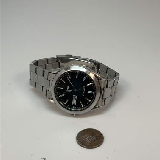 Designer Seiko Silver-Tone Stainless Steel Round Dial Analog Wristwatch image number 3