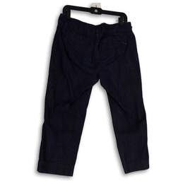 Womens Blue Denim Medium Wash Pockets Straight Leg Cropped Jeans Size 8