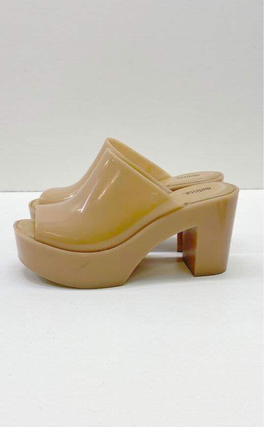Melissa Posh Jelly Beige Platform Block Heel Sandals Women's Size 8 image number 2