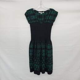 Max Studio Green & Black Fitted Waist Sleeveless Midi Dress WM Size L