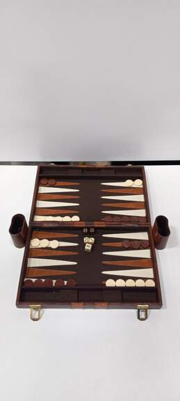 Vintage Pressman Backgammon Board Game w/Built in Travel Case