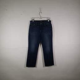 Womens Medium Wash 5 Pocket Design Denim Straight Leg Jeans Size 6/28