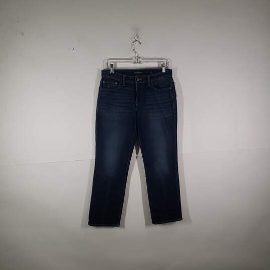 Womens Medium Wash 5 Pocket Design Denim Straight Leg Jeans Size 6/28 image number 1