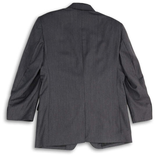 Mens Gray Notch Lapel Flap Pockets Long Sleeve Two Button Blazer Size 40R image number 2