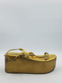 Authentic Prada Gold Flatform Sandal W 9